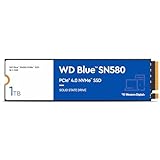 WD Blue SN580 NVMe SSD 1 TB (PCIe Gen4 x4, bis zu 4.150 MB/s Lesen, M.2 2280, nCache 4.0-Technologie) Blau