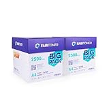 FairToner Kopierpapier 5000 Blatt DIN-A4 80g, Weiß (10 x 500 Blatt / 10er Pack) Universal Druckerpapier