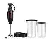 ESGE-Zauberstab Set M100 Design 901295, Hand - Stabmixer, Pürierstab, inkl. Becher-Set 600ml & 400ml, elektrischer AC – Motor 2-stufig, Soft-Touch Membranschalter, ergonomischer Griff