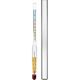 Browin 405554 Alkoholmeter mit Thermometer, Anzeige des Alkoholgehalts von 0 bis 95%, für Reine Alkohole, Reagenzglas, Normal