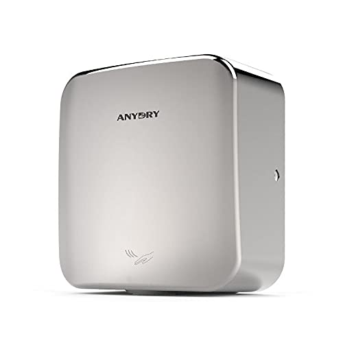 anydry 2800C Robuster Händetrockner elektrisch aus Edelstahl, Automatischer Händetrockner zur Wandmontage,für alle Arten von Toiletten.1650W (Poliert)
