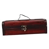 Balacoo Retro Holz Weinbox mit Stabilem Flaschenfach Tragbarem Design und Stoßsicherer Aufbewahrung Eleganter Weinkarton für Weinliebhaber Geschenkverpackung zu Festen und Feierlichkeiten