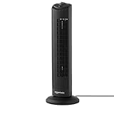Amazon Basics 71cm Tower Fan for Home with 3 Speed Options and 60° Oscillation, EU Plug, Black