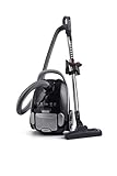 Fakir Black Vac Power Staubsauger mit Beutel 800W, Bodenstaubsauger mit Kabel, HEPA H14 Filter, sehr leisem Hocheffizienzmotor 69dB(A), großem 3l Staubbeutel & 12m Aktionsradius, Schwarz/Silber