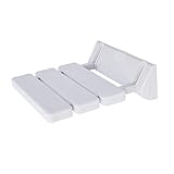 RMAN Duschsitz Klappbar Duschhocker Wandmontage Duschklappsitz für Wandmontage Dusche bis 130kg Duschklappsitz Duschstuhl Duschsitz Hocker für Senioren Weiß