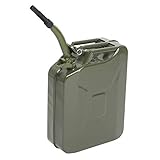 LEADZM 20 Liter Benzinkanister Kraftstoffkanister Metall Stahlblech Kraftstoff Kanister mit Ausgießer flexibel (Grün)