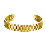 Generisch Verstellbarer Öffnungs-Magnet-Armband-Ring-Legierungs-geometrisches -Armband Schmuckgeschenk (Gold, 8x8x1.5cm)