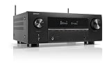 Denon AVR-X2800HDAB 7.2-Kanal AV-Receiver, HiFi Verstärker mit Dolby Atmos, DTS:X, 6 HDMI Eingängen und 2 Ausgängen, 8K HDMI, Bluetooth, DAB, WLAN, AirPlay 2, HEOS Mulitroom, Alexa kompatibel, schwarz