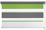 nicht zutreffend Doppelrollo Seitenzugrollo Sichtschutz | Grau | Grün | Weiß | 80x160 cm | Polyester
