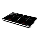 G3 Ferrari Energiko Duo G10209 Doppelter Induktionsherd, 1800 W + 1700 W, Timer, digitales Display, geeignet für Töpfe von 12 cm bis 26 cm, leicht zu reinigen