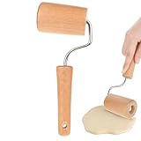 Nudelholz Teigroller Klein und Mittlere Teigrolle, Teigrolle aus hochwertigem Buchenholz Teigroller Holz Geeignet zum Ausrollen von Teig mit der Hand, Pizza, Desserts und Knödelhäuten
