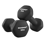 SONGMICS Hanteln, 2er Set, Kurzhanteln, Krafttraining, zu Hause, im Büro, Fitnessstudio, 2 x 5 kg, schwarz SYL60BK