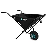 VONROC Schubkarre 50 Liter - Schubkarren faltbar mit Vollgummireifen - Ideal als Gartenwagen und Transportkarre - Bis 30kg Belastbarkeit