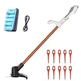 Litheli Akku Rasentrimmer 20V, 25cm, Rasentrimmer mit Akku und Leistungsstarkem Motor, 10000mAH Mobiler Batterien, Geeignet für Gartenrasen und Außenschnitt, Rasentrimmer