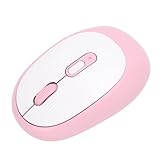 Bluetooth Maus, 2,4 G Kabellose Optische Computermaus, Tragbare Leise Kabellose Maus mit USB Nano Empfänger, 800/1600/2400 DPI Einstellbar, für Laptop, Android, PC (Rosa)