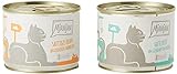 MjAMjAM - Premium Nassfutter für Katzen - Monopaket I - mit Huhn und Pute, 6er Pack (6 x 200 g), getreidefrei mit extra viel Fleisch