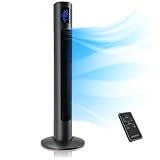 Brandson - Turmventilator mit Fernbedienung 96 cm - Preisträger 2025 - mobiler Lüfter leise - Standventilator mit Oszilation - 3 Geschwindigkeiten 3 Lüftungs-Modi Timer - Ventilator mit GS - Cool Grey