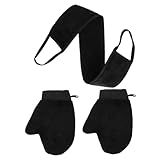 BESTYASH 1 Satz Bad -peelte -handschuhset Badepeeling Schrubben Körper Luffa-handschuhe Bad Dusche Schrubber Peeling-handschuh Peeling-badehandschuhe Beflockung Black