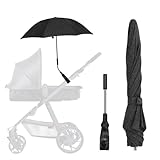 Universal Sonnenschirm für Kinderwagen UV Schutz, UPF50+, Sonnenschutz Regenschirm für Kinderwagen und Buggy, 71 cm Durchmesser, Universalhalterung für Rund- und Ovalrohre