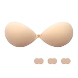 Klebe BH Push up Sticky Bra Unsichtbarer Trägerloser Push up Klebe BH Ohne Träger Große Brust Rückenfreier Klebe-BHS Trägerlos Klebebh Damen Klebepads Kleine Brüste für Rückenfreies Kleid Brautkleid