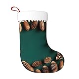 WHJWZY Weihnachtsschmuck Strumpf – für festliche Tage, Feiertage, Partys, Weihnachten, Halloween und Neujahr, Tannenzapfen-Bordüre