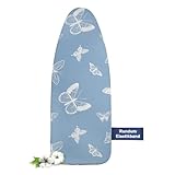 Frilodge Bügelbrettbezug mit Dicker Polsterung 140x45,130x45, Rundum-Elastikband, Klettverschlüsse, passend für Bügeltische 140x40, ideal für Dampfbügelstationen Ironing Board Cover (Butterfly)