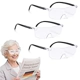 3 Stück Lupenbrille Vergrößerungsbrille 150% 200% 300% Brillenlupe Lese Lupenbrille Randloses Antiblaues Licht Lupenbrille FüR BrillenträGerTragbare Leselupen FreihäNdig für Nahes Arbeiten Lesen