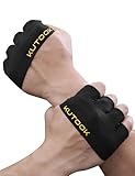 KUTOOK Fitnesshandschuhe Herren Kraftsport Krafttraining Handschuhe Damen Gym Gloves Women Sporthandschuhe Griffpolster Trainingshandschuhe Schwarz S