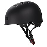 Gatuida Skaterhelm Verstellbar mit Belüftung Leichter Schutzhelm für Skateboard Roller Inliner Atmungsaktiv und Komfortabel Geeignet für Jugendliche Schwarz