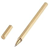 Ranuw Vintage Kugelschreiber Gelstift 0 5 Mm Spitze Sechseckig Messing Reibungsloses Schreiben Für Schule Büro Zuhause Arbeit Studium Gelstifte