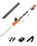 VEVOR Heckenschere Akku, 1200 U/min, 199-248 cm ausziehbar, Heckentrimmer für hohe Äste, 20-V-Akku, kabellose Elektroheckenschere mit 51 cm Klinge, 5 Winkel einstellbar für Hof und Garten