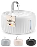 PrettyPaw Katzenbrunnen Aqua Flow Pro [NEUEINFÜHRUNG] Super leiser, BPA-freier 3L Trinkbrunnen für Katze mit LED und Aktivkohlefilter I Leicht zu reinigender Katzen Trinkbrunnen I Aqua Flow (Weiß)