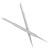 Mikinona 2 Stück nagelhaut entfernen nailing tool Nagelhautentferner Nagelkürzchen -Drücker Nägel Pusher werkzeug spachtel Nagelhautschieber Maniküre-Schieber Rostfreier Stahl Silver