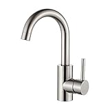 GRIFEMA Waschtischarmatur Messing 360° Drehbar Einhebelmischer mit Kalt- und Warmwasser Wassersparfunktion Auslaufhöhe 180 mm Einfache Montage ohne Bohren Grau Modell G1002A