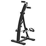 HOMCOM Pedaltrainer für Senioren extra Leise Mini Heimtrainer mit LCD Display Befestigungsband Arm- und Beintrainer Bewegungstrainer Tischfahrrad Mini Bike Fitnessgerät für Zuhause Büro