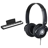 Yamaha P-225 Digital Piano & HPH-100B Kopfhörer, schwarz – Geschlossener On-Ear-Kopfhörer für einzigartigen Sound & dynamischen Klang – Ideal als Zubehör für Yamaha Keyboards und Digital Pianos