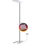 LiLaTec LED Büroleuchte Stehleuchte Arbeitsplatzleuchte für das Arbeitszimmer Bürolampe aus Alu, dimmbar, 4.000K Neutralweiß, 8.000lm, 60W, UGR 19 blendfrei, Up & Down (Grau)