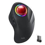 Nulea M505B Mouse Kabellose Trackball-Maus, wiederaufladbare ergonomische RGB-Rollerball-Maus, einfache Zeigefingersteuerung mit 5 einstellbaren DPI, 3 Geräteanschlüssen für PC, Laptop, iPad, Mac