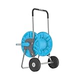 CELLFAST Schlauchwagen Gartenschlauch Wagen Schlauchtrommel 2 Räder Korrosionsbeständig Gartenschlauch Aufroller Verhindert Schlauchknicken 1/2' 60 m Aluplus