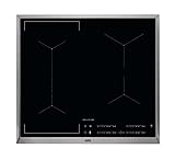 AEG IKE64441XB Autarkes Kochfeld / Induktion / Serie 6000 mit Bridge / Hob²Hood / Slider-Bedienung / 60 cm / Edelstahlrahmen / 4 Kochzonen / Bridge-Funktion / Powerfunktion / Kindersicherung