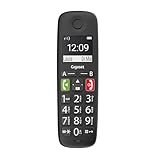 Gigaset E290HX - DECT-Mobilteil mit Ladeschale - Fritzbox-kompatibel - Schnurloses Senioren-Telefon für Router und DECT-Basis - großes Display und Tasten, schwarz [Deutsche Version] [Ohne Basis]