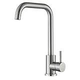 Wasserhahn Küche Küchenarmatur Mischbatterie 360° Drehung Wasserhahn Küche Edelstahl Spültischarmatur mit Hoher Auslauf, Küchenarmatur mit G3/8 Anschlüssen, Armatur Küche Gebürsteter Nickel