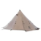 OneTigris NORTHGAZE Tipi Zelt für 2-4 Personen Outdoor Camping Zelt mit Stove Jack Winter Zelt Winddicht und Flammhemmend Pyramiden Zelt (Tetoron Baumwolle)