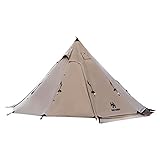 OneTigris NORTHGAZE Tipi Zelt für 2-4 Personen Outdoor Camping Zelt mit Stove Jack Winter Zelt Winddicht und Flammhemmend Pyramiden Zelt (Tetoron Baumwolle)