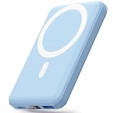 Yiisonger Powerbank für Magsafe,Magnetische Power Bank 10000mAh,Externer Akku mit USBC Ladekabel und LED-Display, 22.5W PD Schnelles Laden, Kompatibel für iPhone 16/15/14/13/12 Serie (Hellblau)