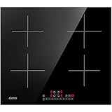 CIARRA CBBIH4B 4 Zonen Einbau Induktionskochfeld mit Power Booster Touch-Bedienung Kochfeld Induktion Herdplatte mit 4 Platten 9 Leistungsstufen Induktionskochplatte 60cm (7,200W)