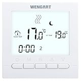 Wengart Programmierbar Thermostat WG02B04,AC230V 3A, Wochenprogrammierung, für Warmwasserbereitungsanlagen, Digitalanzeige, präzise Regelung der Raumtemperatur, Weiß