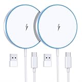 Mag-Safe Ladegerät Wireless Charger iPhone(2 Stück),15W Schnell induktive Ladestation Kompatibel mit iPhone 16/15/14/13/12 Serie und AirPods 3/2/Pro,LED kabelloses ladegerät mit Zwei Ladeanschlüssen