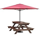 Heliosrider BalkonmöBel Set Klein GartenmöBel Bierzeltgarnitur Gartenlounge Set mit Sonnenschirm Stapelbare StüHle Set für Garten Hof Veranda Terrasse(Brown,120 * 60 * 60cm)