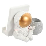 TEHAUX Telefonständer Aus Kunstharz für Jungen- und Mädchenzimmer Schreibtisch Astronauten-ornament Dekorative Schreibwarenhalterung